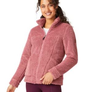 Free Country Sierra Butter Pile II Jacket L Pink Sherpa Fleece Full Zip Cozy